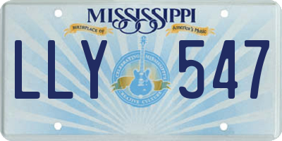 MS license plate LLY547