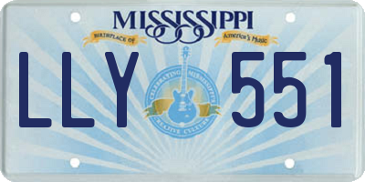 MS license plate LLY551