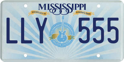 MS license plate LLY555