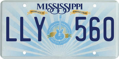 MS license plate LLY560