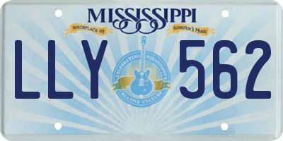 MS license plate LLY562