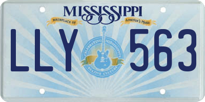 MS license plate LLY563