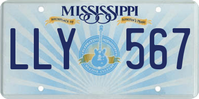 MS license plate LLY567