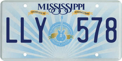 MS license plate LLY578
