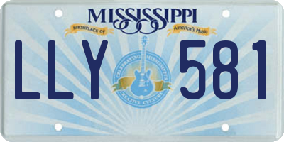 MS license plate LLY581
