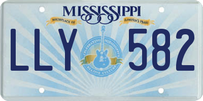 MS license plate LLY582