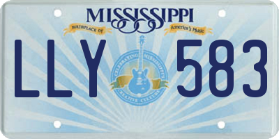 MS license plate LLY583