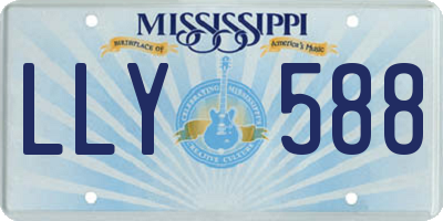 MS license plate LLY588