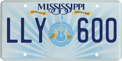 MS license plate LLY600