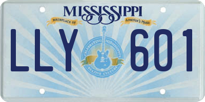 MS license plate LLY601
