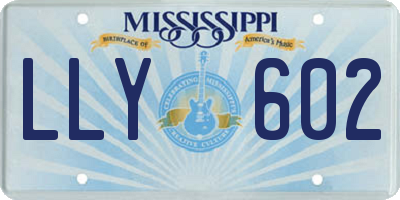 MS license plate LLY602