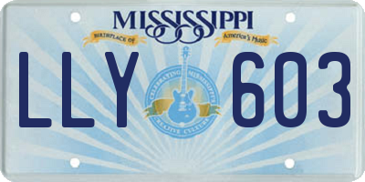 MS license plate LLY603