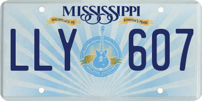 MS license plate LLY607