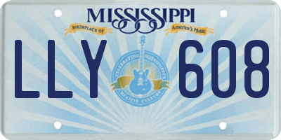 MS license plate LLY608