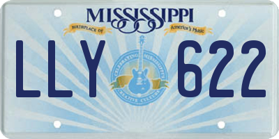 MS license plate LLY622