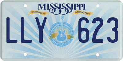 MS license plate LLY623
