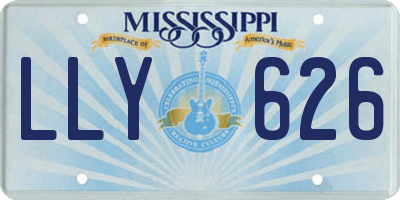 MS license plate LLY626
