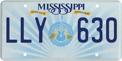 MS license plate LLY630