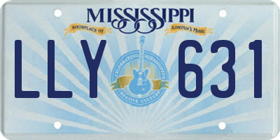 MS license plate LLY631