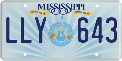 MS license plate LLY643