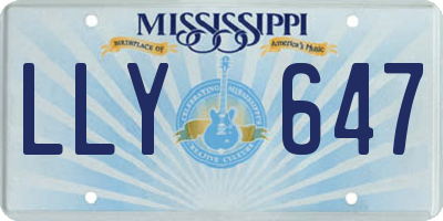 MS license plate LLY647