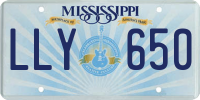 MS license plate LLY650