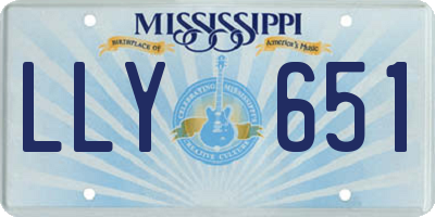 MS license plate LLY651