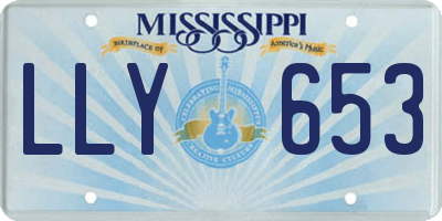 MS license plate LLY653
