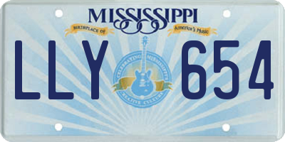 MS license plate LLY654