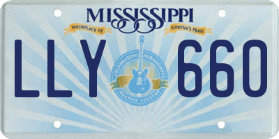 MS license plate LLY660