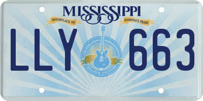 MS license plate LLY663