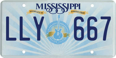MS license plate LLY667