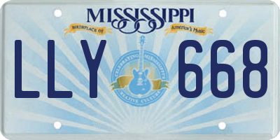 MS license plate LLY668