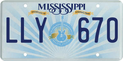 MS license plate LLY670