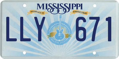 MS license plate LLY671