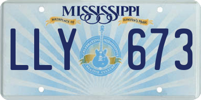 MS license plate LLY673