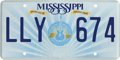 MS license plate LLY674