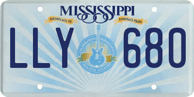 MS license plate LLY680