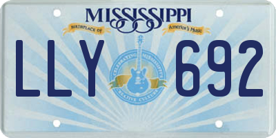 MS license plate LLY692