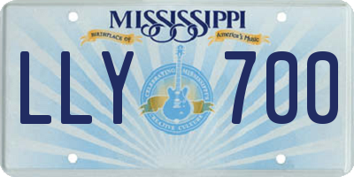 MS license plate LLY700