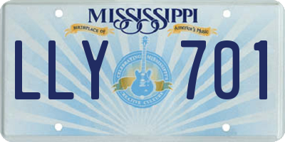 MS license plate LLY701