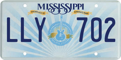 MS license plate LLY702
