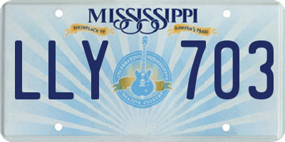 MS license plate LLY703