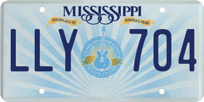MS license plate LLY704