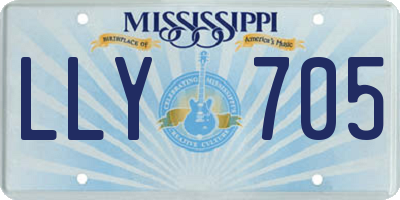 MS license plate LLY705