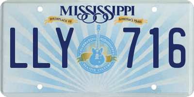 MS license plate LLY716