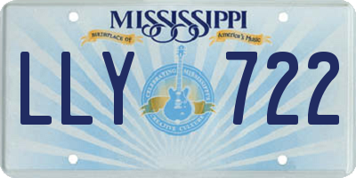MS license plate LLY722