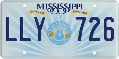 MS license plate LLY726