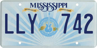 MS license plate LLY742