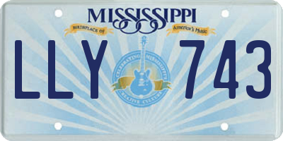 MS license plate LLY743